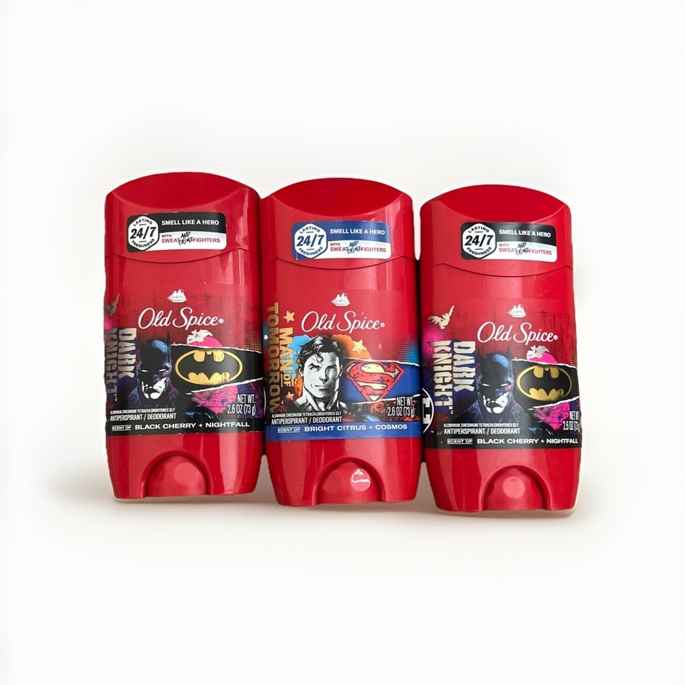 Old Spice Deodorant Man of Tomorrow and Dark Knight smell like a Hero 3 pack